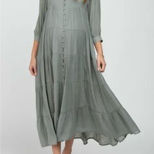 In Loom Long Sleeve Dress in Sage Green